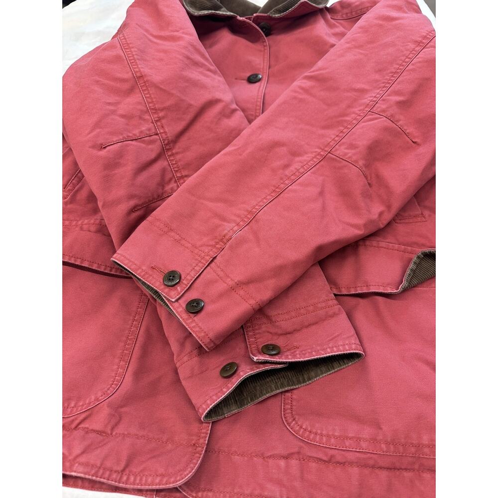 Vintage LL Bean Jacket Womens Red Canvas Quilt Barn Chore Corduroy 0WY29 sizeXL - Picture 10 of 16
